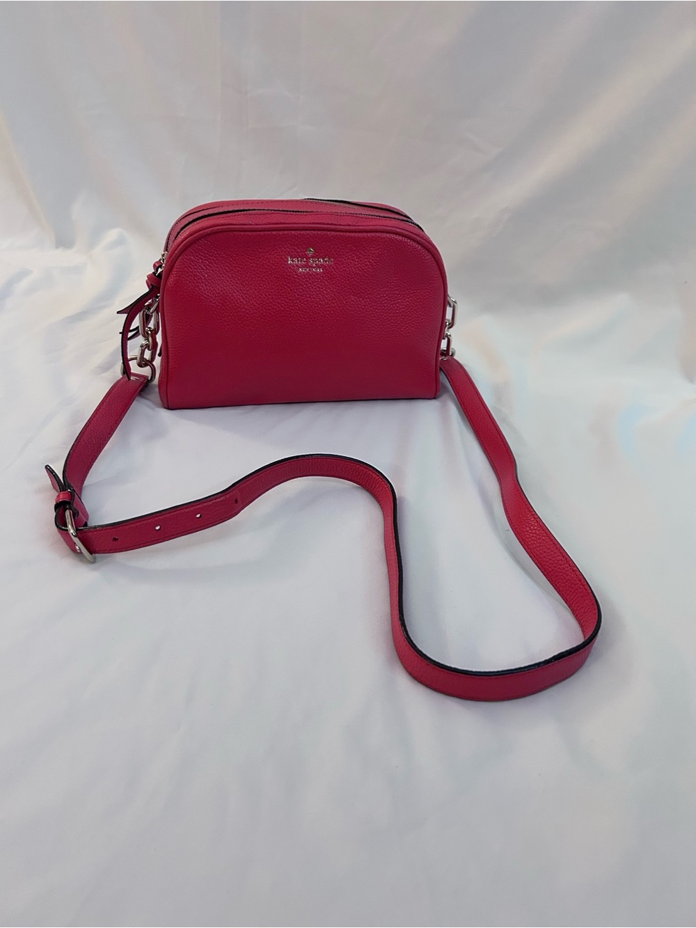 kate spade Red Pebbled Leather Crossbody Bag